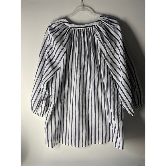 Lane Bryant Striped Button Down Blouse top Cotton White Gray Size 22/24 - Picture 4 of 6